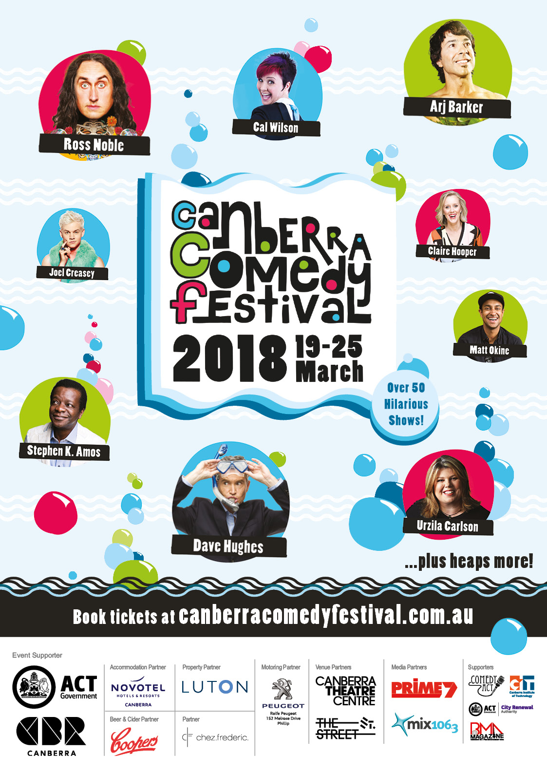 Canberra Comedy Festival visual design - 2018