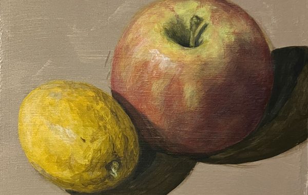 Apple and Lemon Box (Painting)