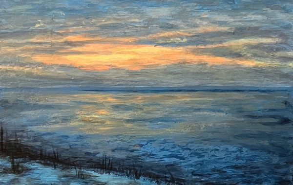 Winter Sunset in Helsinki Finland (Painting)
